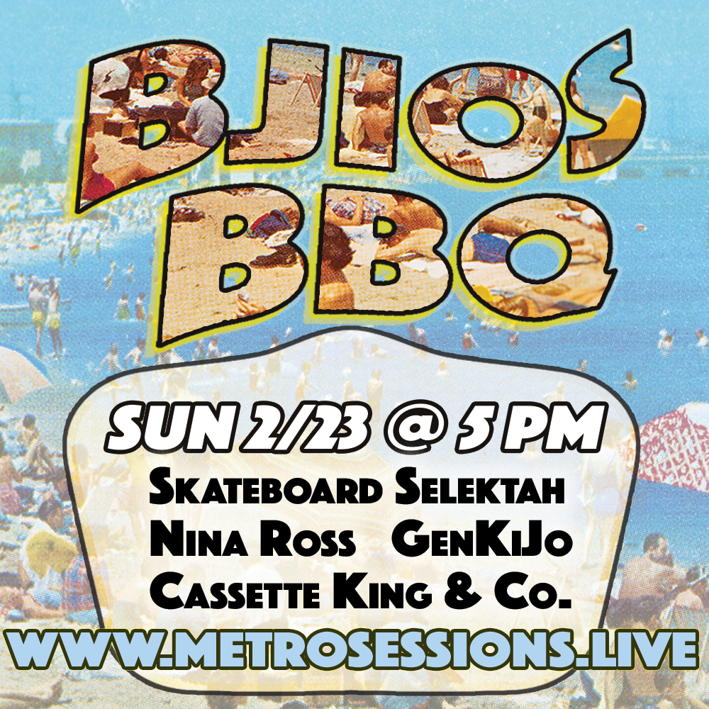 BJIOS Barbecue flyer featuring Nina Ross + Skateboard Selektah + Cassette King + Genki Jo