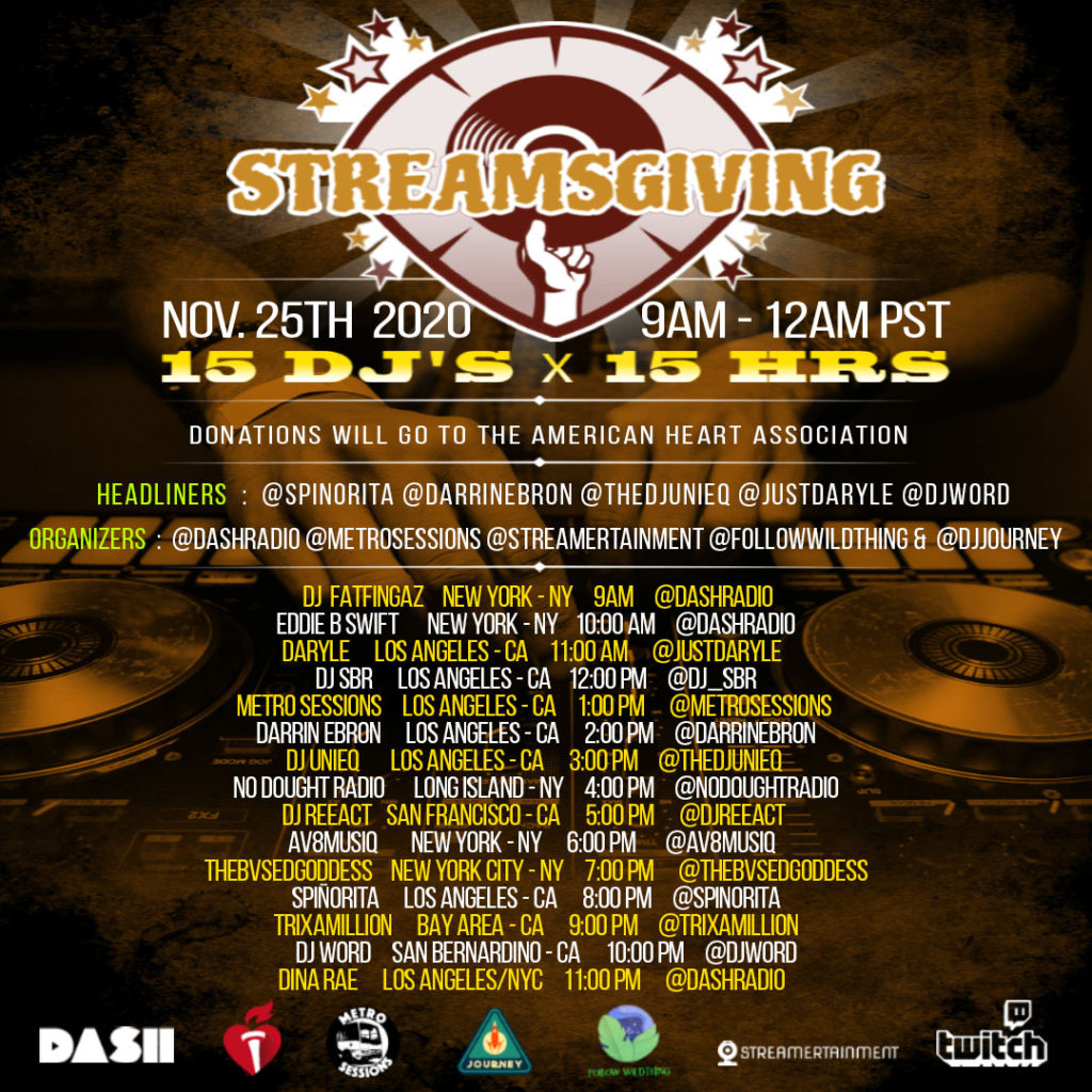 Streamsgiving Raid fest flyer